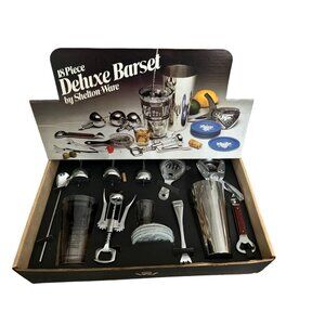 Vintage 18 Pc Deluxe Barset By Shelton Ware New 1970's